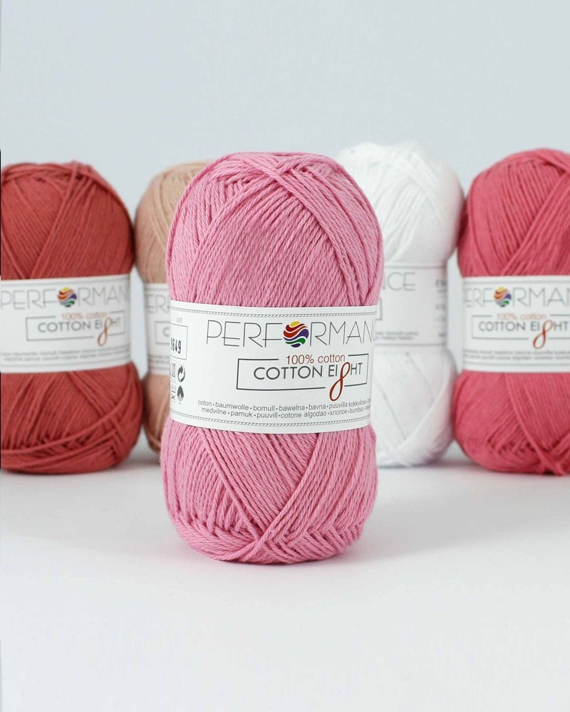 Fil de coton Coton Eight 1220 - rose 50 g 175 m