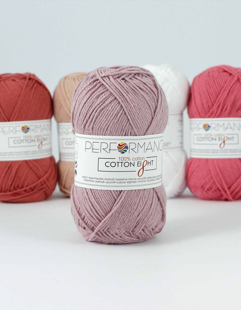 Bavlnená priadza Cotton Eight 1170 - ružová 50g 175m