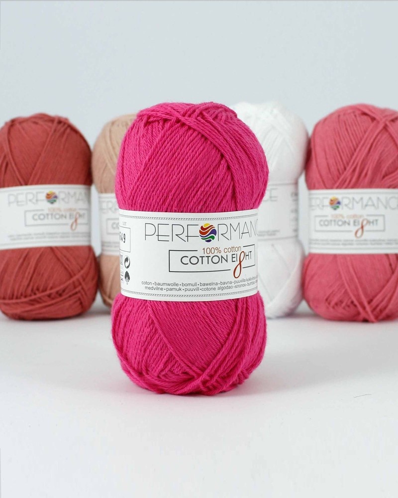 Bavlnená priadza Cotton Eight 1230 - ružová 50g 175m