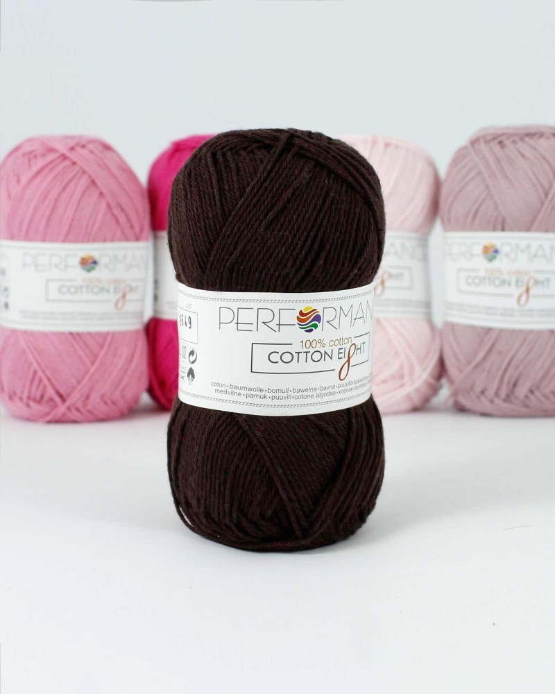 Bavlnená priadza Cotton Eight 1300 - hnedá 50g 175m