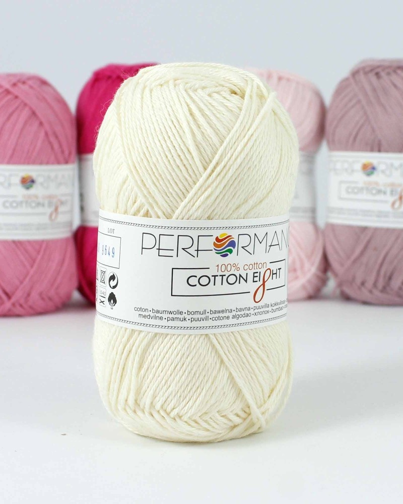 Bavlnená priadza Cotton Eight 1030 - krémová 50g 175m
