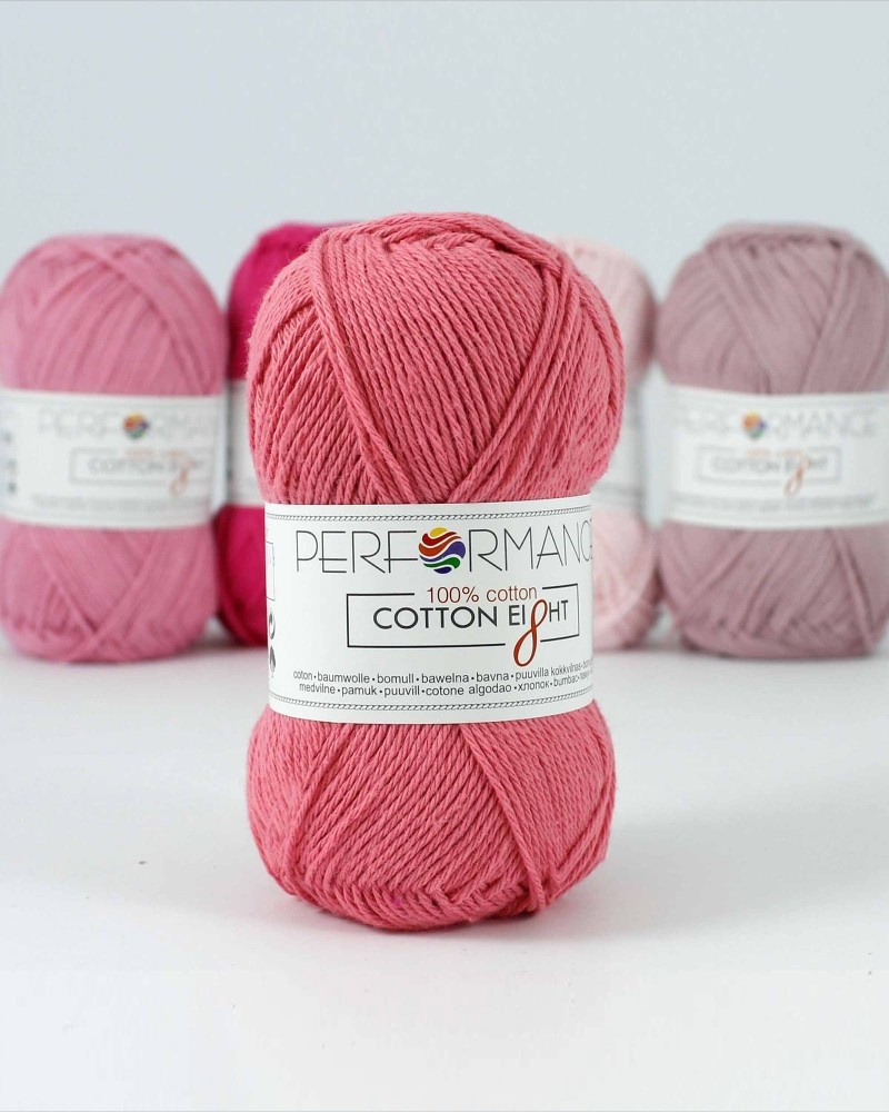 Bavlnená priadza Cotton Eight 1060 - ružová 50g 175m