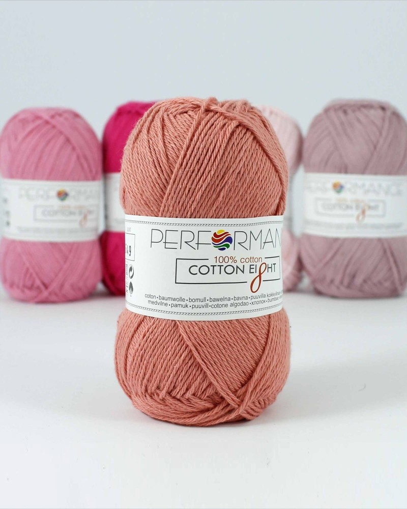 Bavlnená priadza Cotton Eight 1150 - ružová 50g 175m