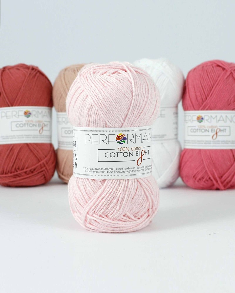 Bavlnená priadza Cotton Eight 1140 - ružová 50g 175m