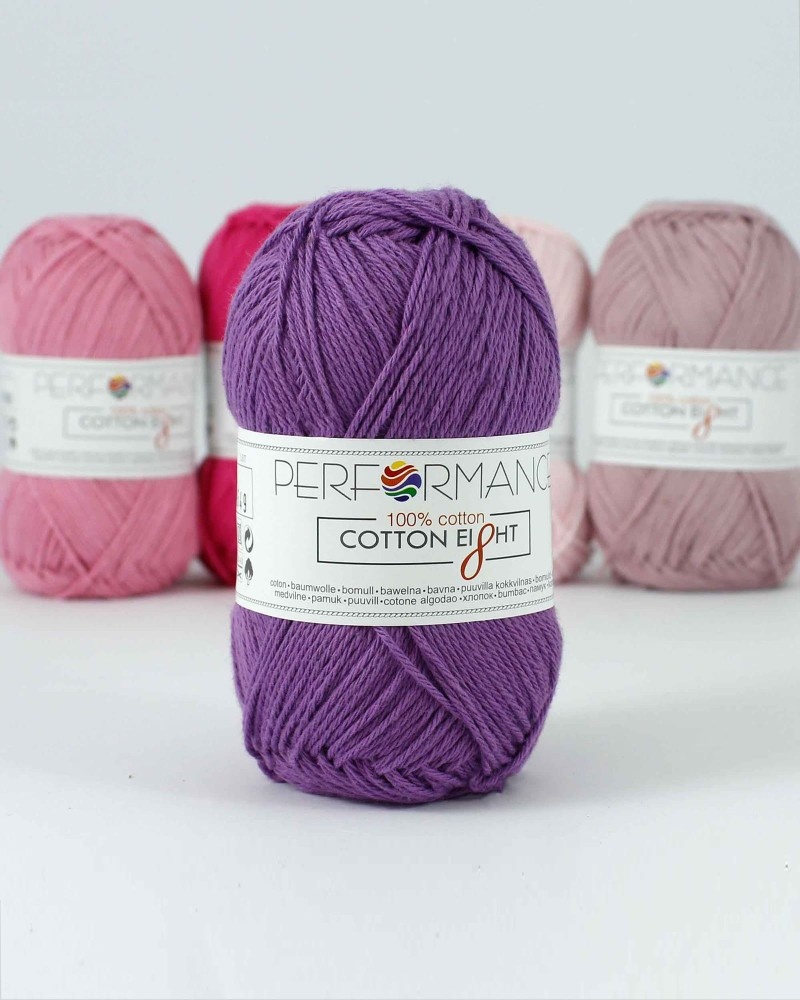Włoczka Cotton Eight 1260 - fioletowy 50g 175m