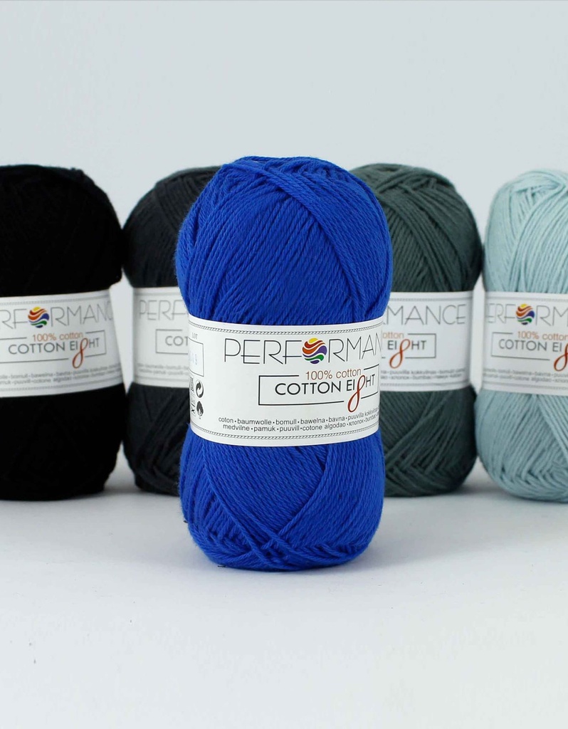 Bavlnená priadza Cotton Eight 1270 - modrá 50g 175m