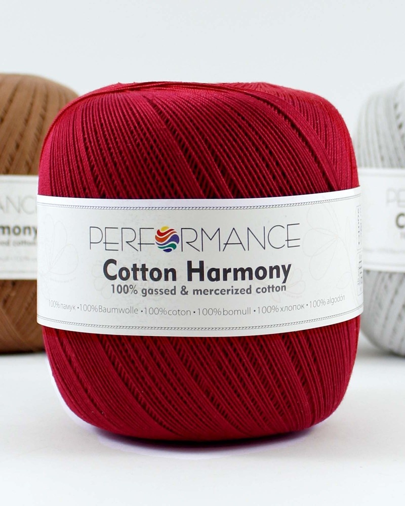 Cotton Harmony 0363 - czerwony100g 560m - 0363 - červená 