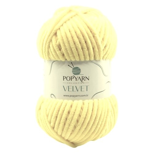 Pletací příze Velvet B055 - žlutá nejsvětlejší