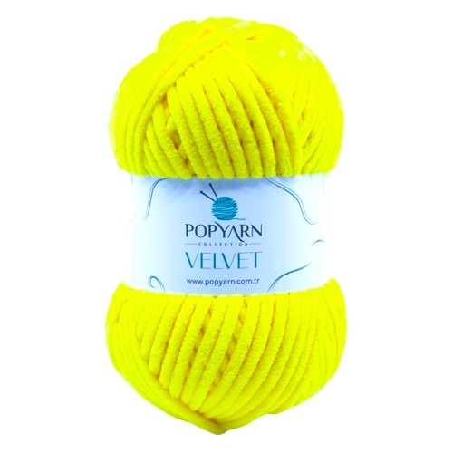 Pletací příze Velvet B058 - žlutá citronová