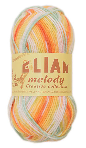Ponožková příze Elian Melody 286 - oranžová - Příze Melody 286
