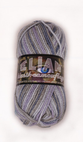 Pletací příze Elian Klasik Camouflage 138 - šedá - Příze Klasik Camouflage 138