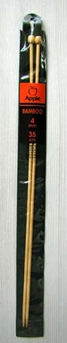 Pletacie ihlice rovné bambusové - 4 mm - Bambusové ihlice 4