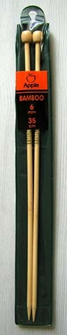Pletacie ihlice rovné bambusové - 6 mm - Bambusové ihlice 6