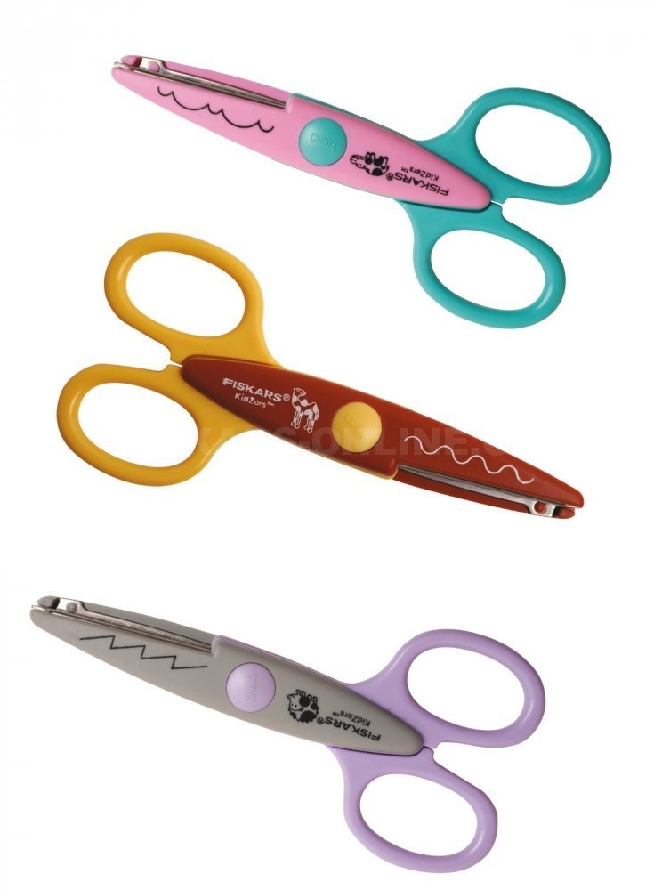 Kids Pattern Scissors A set of children's shaped scissors with patterns of ZOO